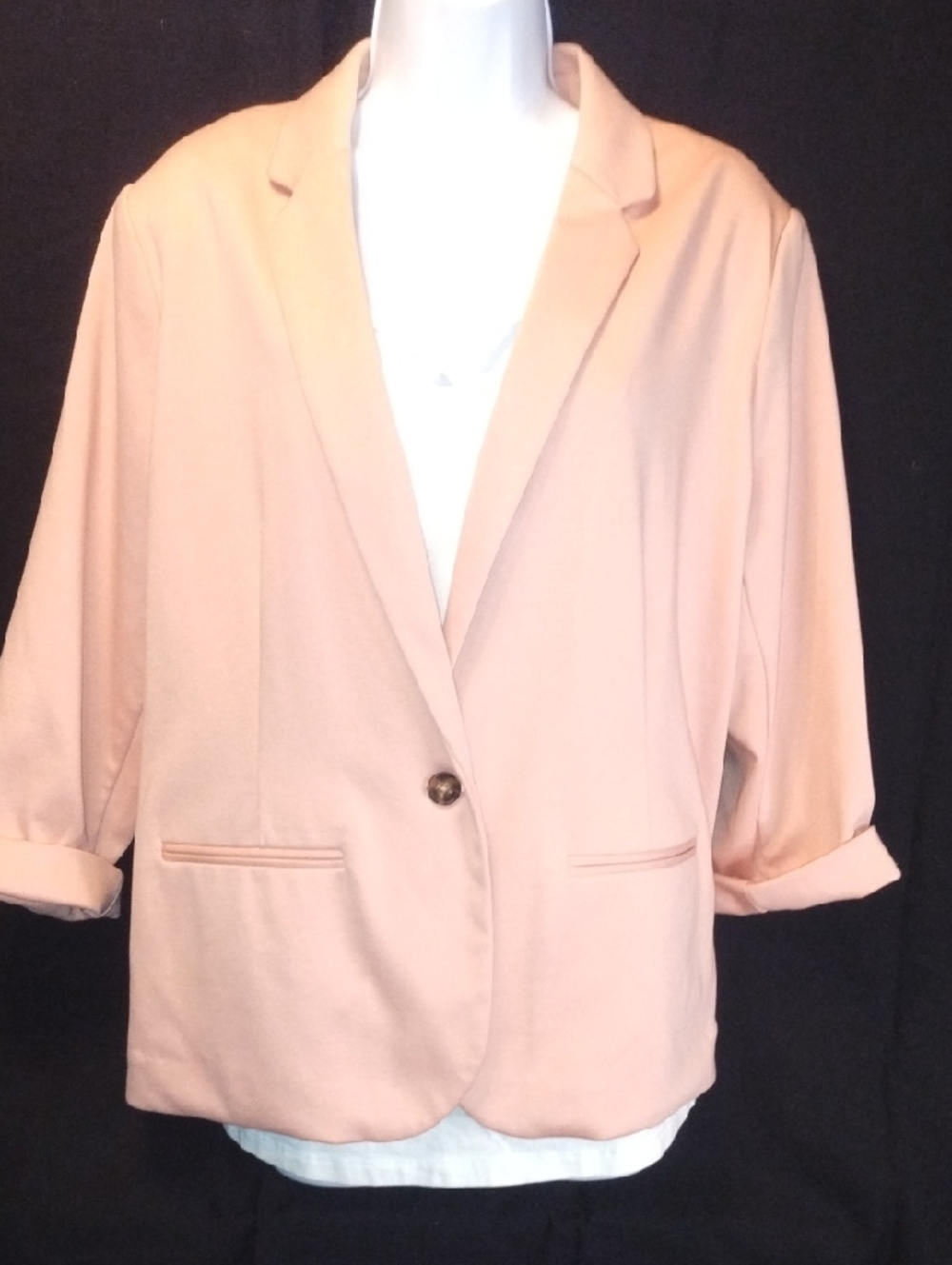 LC Lauren Conrad Size XL Blush Pink/Peach Single-Button Blazer
